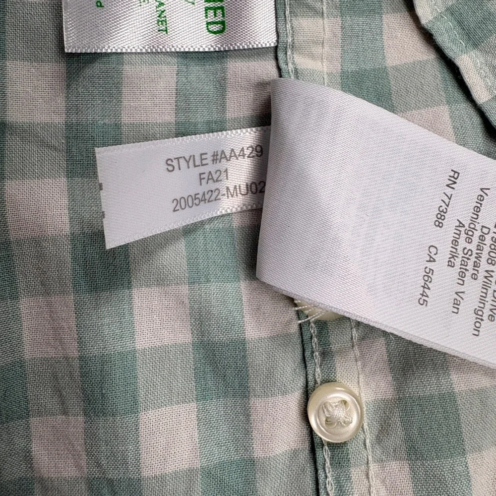 J. Crew Stretch Secret Wash Slim Fit Button Down Shirt Gingham Check Size Medium